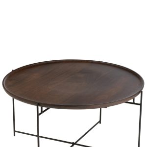 J-Line tafel Rond – ijzer/hout – bruin/zwart J-Line tafel Rond – ijzer/hout – bruin/zwart