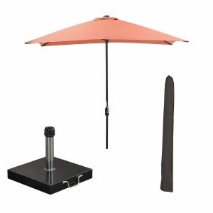 Garden Impressions stokparasol Lotus koper 250×250 cm met 40kg Cosmo v