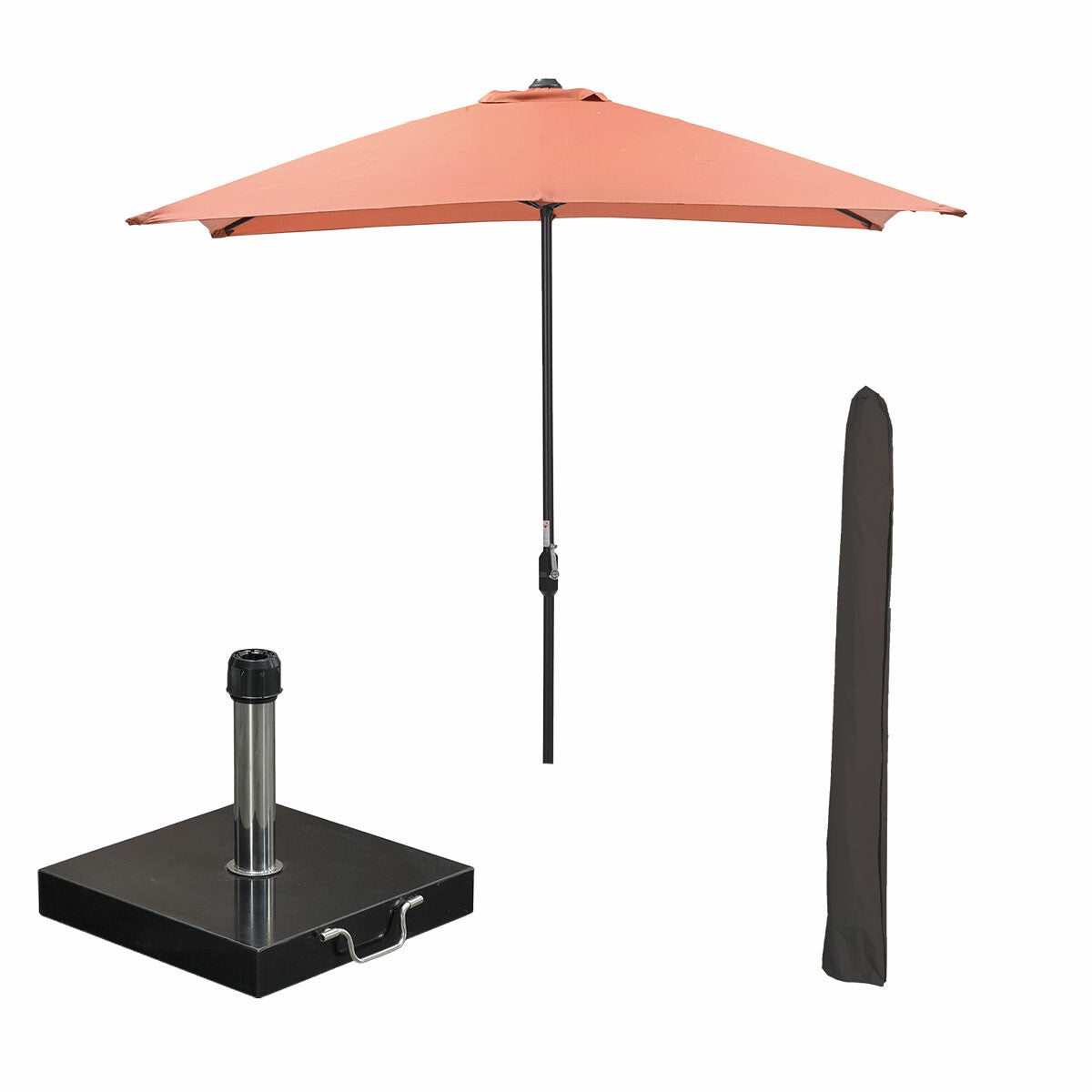 Garden Impressions stokparasol Lotus koper 250x250 cm met 40kg Cosmo v