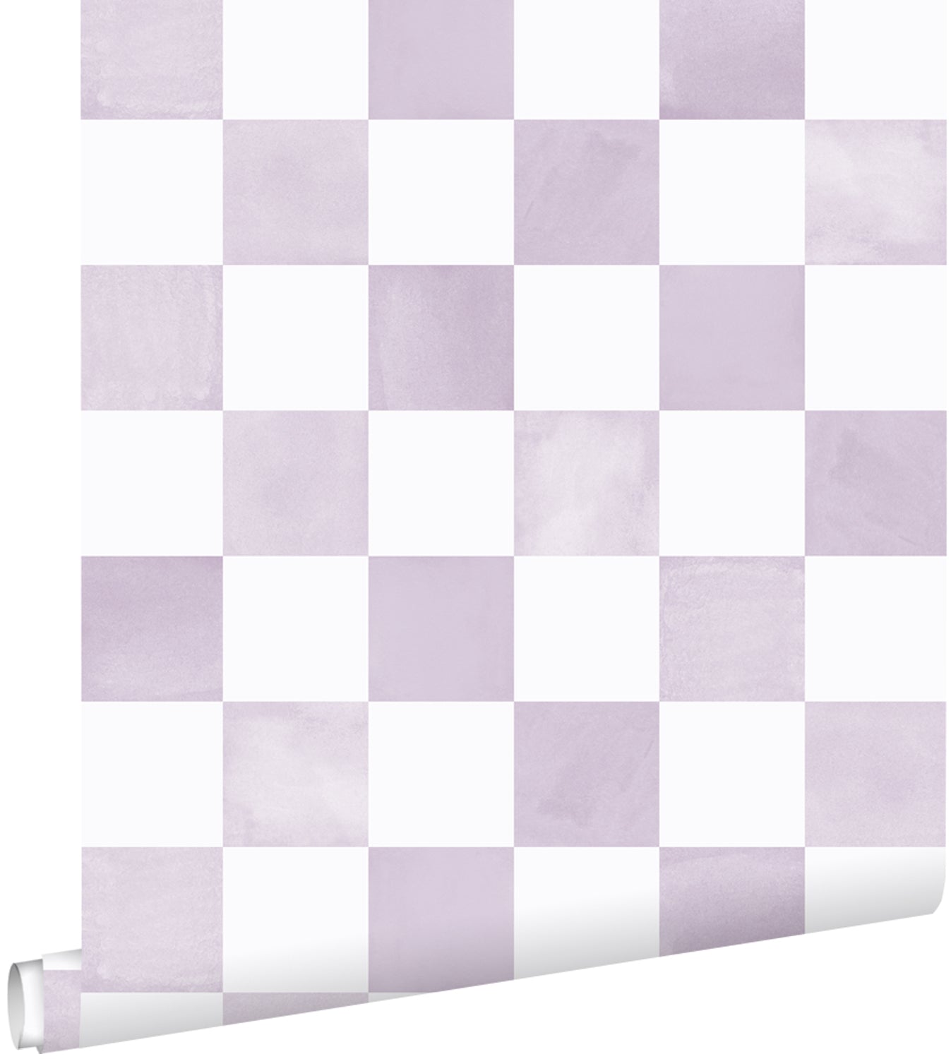 ESTAhome behang geblokt motief lila paars en wit - 53 cm x 10.05 m - 1