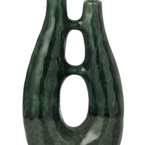 J-Line vaas Jeanne – steengoed – groen – large