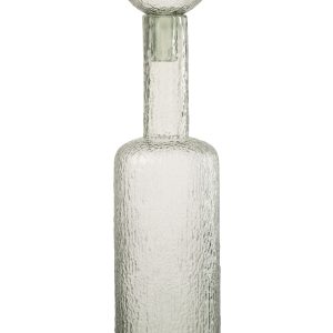 J-Line decoratie Fles Reliëf – glas – transparant/groen – large J-Line decoratie Fles Reliëf – glas – transparant/groen – large