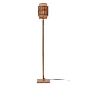 GOOD&MOJO vloerlamp Bhutan – bruin – Ø18cm