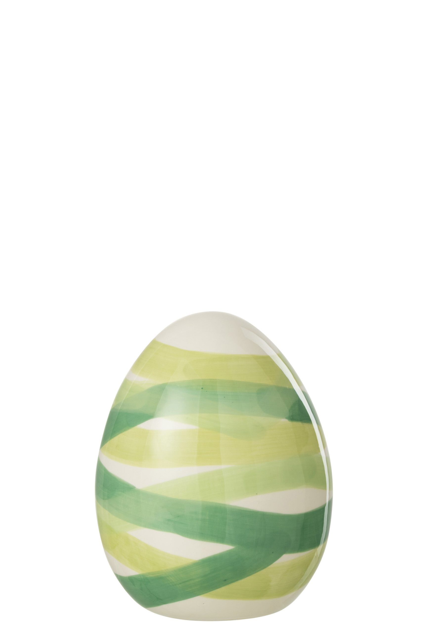J-Line decoratie Ei Lijnen Dolomiet - keramiek - groen - medium