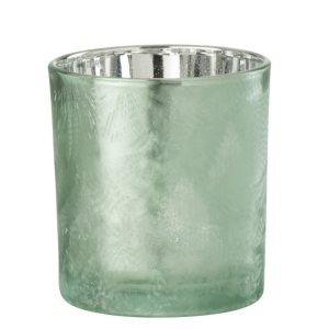 J-Line windlicht Boom – glas – groen/zilver – 3 stuks J-Line windlicht Boom – glas – groen/zilver – 3 stuks