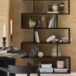 J-Line boekenkast Verticaal Latten – hout – zwart J-Line boekenkast Verticaal Latten – hout – zwart