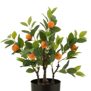 J-Line sinaasappelboom in pot – kunststof – oranje/groen – small J-Line sinaasappelboom in pot – kunststof – oranje/groen – small