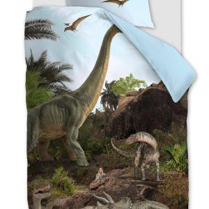 FREEK VONK dekbedovertrek Dappere Dinos – 140×200 cm – naturel FREEK VONK dekbedovertrek Dappere Dinos – 140×200 cm – naturel