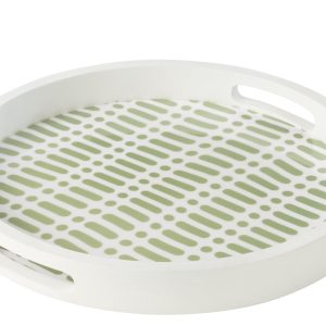 J-Line plateau Rond met Handvaten – hout – geel/naturel J-Line plateau Rond met Handvaten – hout – geel/naturel