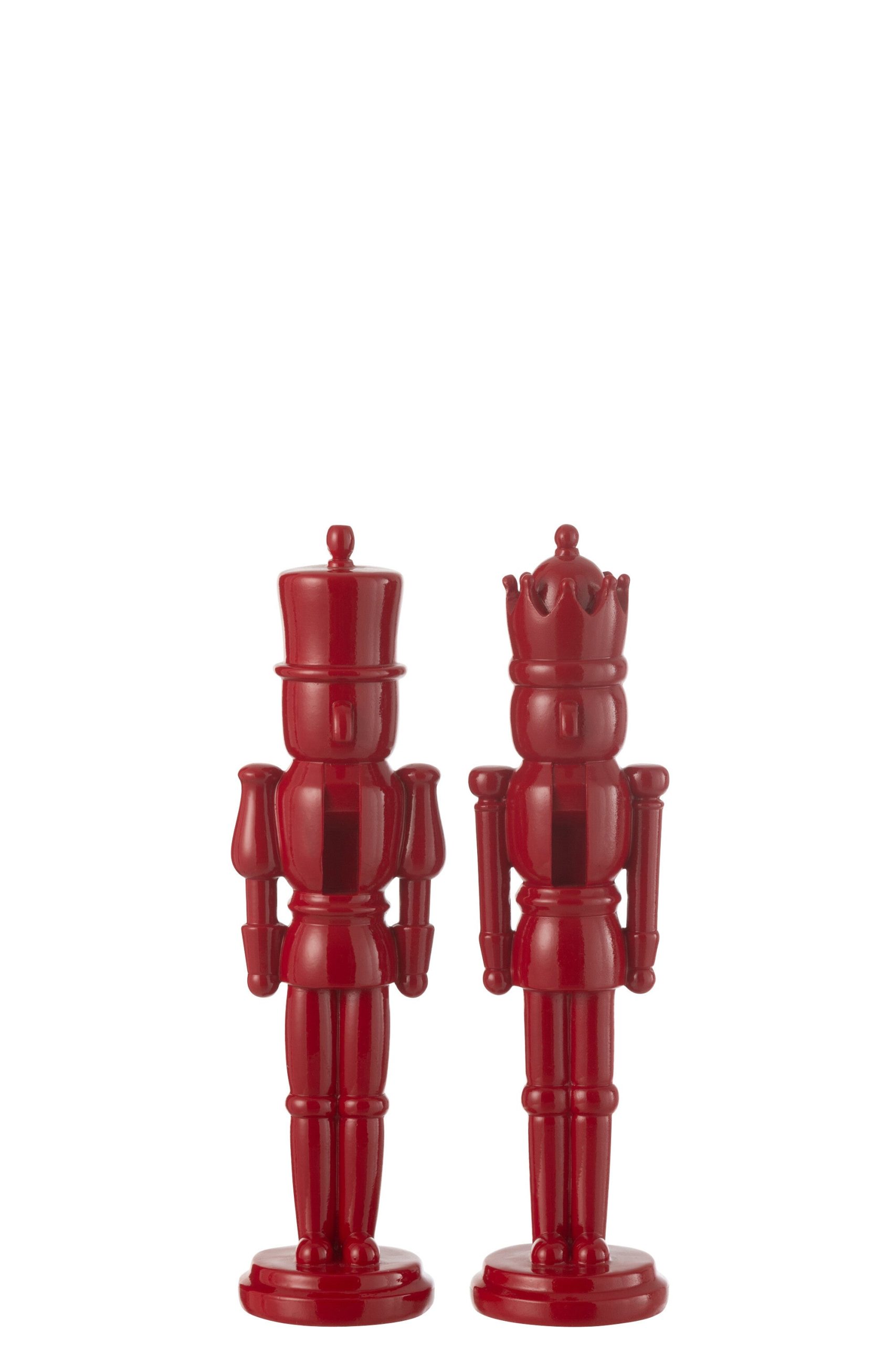 J-Line figuur Notenkraker - polyresin - blinkend rood - small - 2 stuk