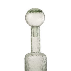 J-Line decoratie Fles Reliëf – glas – transparant/groen – small J-Line decoratie Fles Reliëf – glas – transparant/groen – small