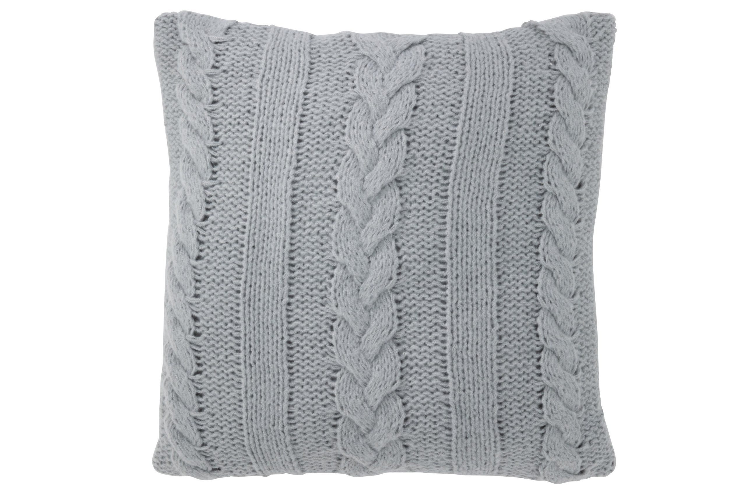 J-Line kussen Twist - polyester - grijs