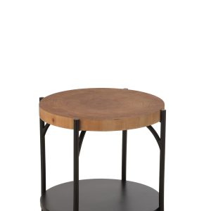 J-Line bijzettafel Bio – hout/ijzer – zwart/naturel J-Line bijzettafel Bio – hout/ijzer – zwart/naturel