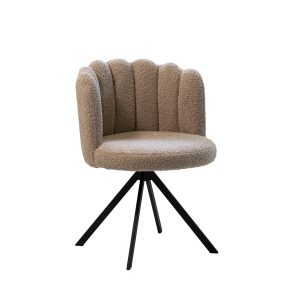 Giga Meubel Eetkamerstoel Julien – Metaal/Teddy – Taupe – Set van 2 Giga Meubel Eetkamerstoel Julien – Metaal/Teddy – Taupe – Set van 2