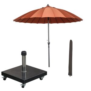 Garden Impressions stokparasol Manilla koper Ø250 cm met Eureka voet e Garden Impressions stokparasol Manilla koper Ø250 cm met Eureka voet e