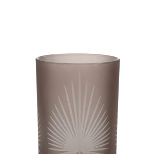 J-Line windlicht Palmblad – glas – beige – large J-Line windlicht Palmblad – glas – beige – large