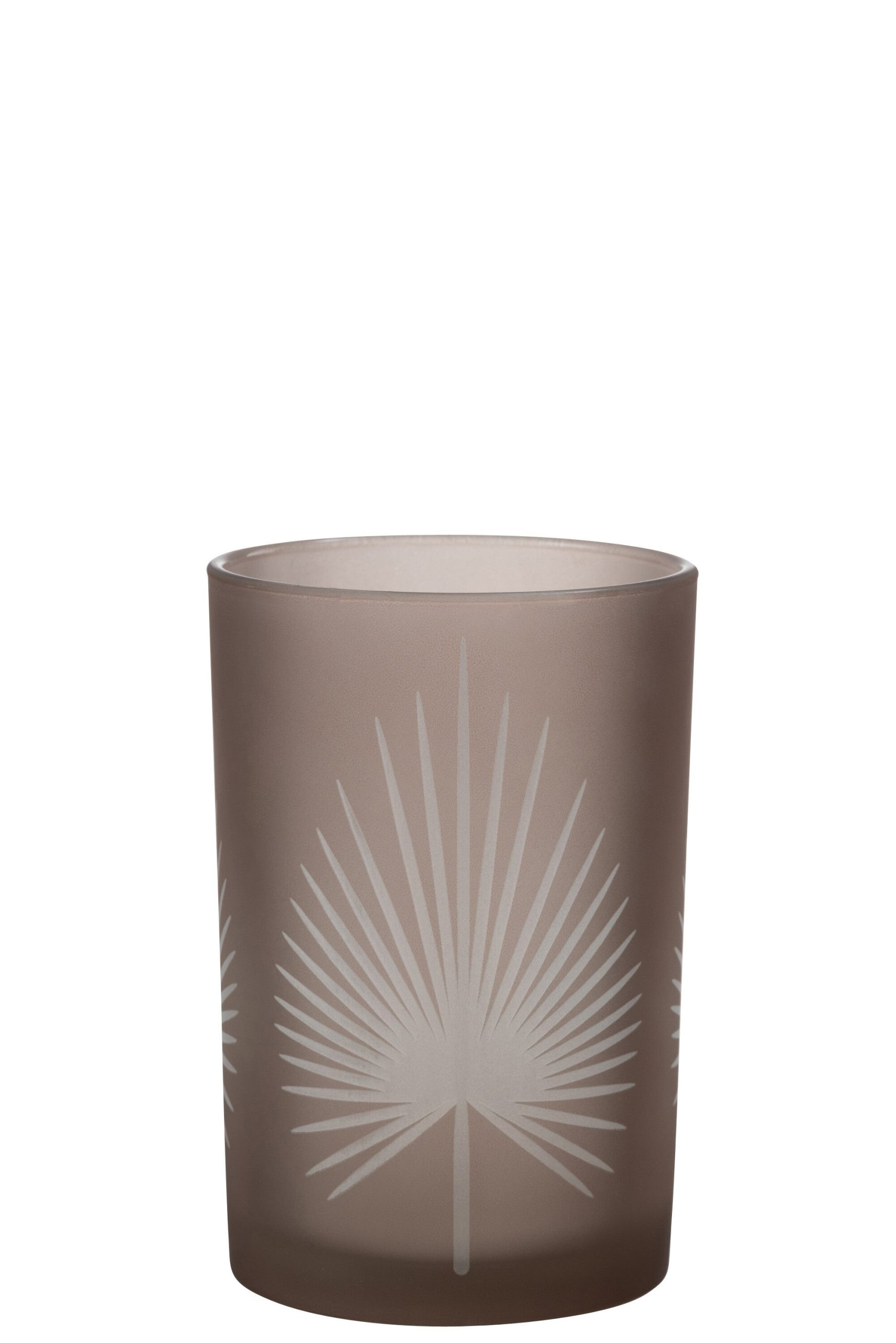 J-Line windlicht Palmblad - glas - beige - large