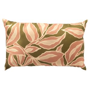 ELARA – kussenhoes outdoor 30×50 cm – bladmotief – Muted Clay – roze, ELARA – kussenhoes outdoor 30×50 cm – bladmotief – Muted Clay – roze,