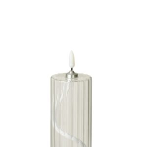 J-Line kaars Strepen – glas – transparant – medium – LED J-Line kaars Strepen – glas – transparant – medium – LED