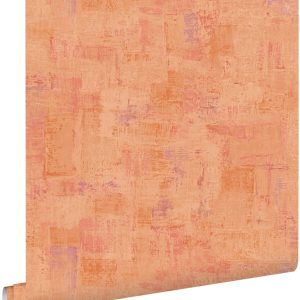 ESTAhome behang schilderachtige structuur terracotta oranje – 50 x 900