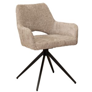 Giga Meubel Eetkamerstoel Josh – Stof/Metaal – Beige – Set van 2 Giga Meubel Eetkamerstoel Josh – Stof/Metaal – Beige – Set van 2