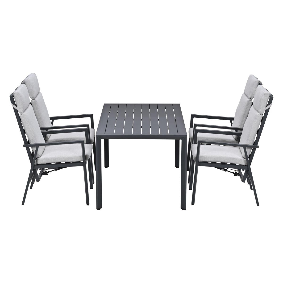 Garden Impressions Kasper tuinset 5-delig - tuintafel 160x84 cm donker