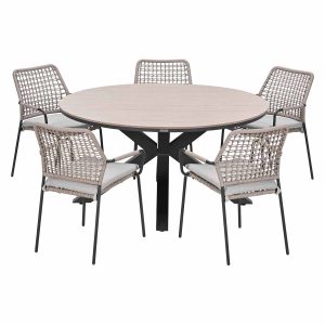 Garden Impressions Tuinset Natas sand 6-delig – Tulli tuintafel Ø148 c Garden Impressions Tuinset Natas sand 6-delig – Tulli tuintafel Ø148 c