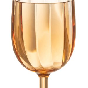 J-Line wijnglas – kunststof – oranje – 6 stuks