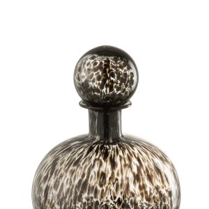 J-Line decoratie Fles + Stop Stip Rond – glas – zwart