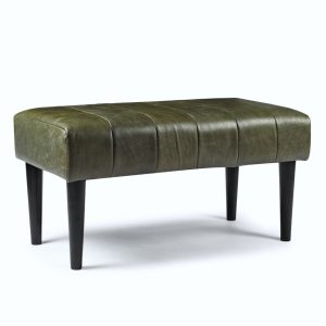 Furnhouse bankje Athea – Olijfgroen – Leer – 50x92x48 Furnhouse bankje Athea – Olijfgroen – Leer – 50x92x48