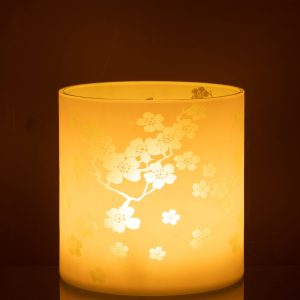 J-Line windlicht Bloemen – glas – groen – extra large