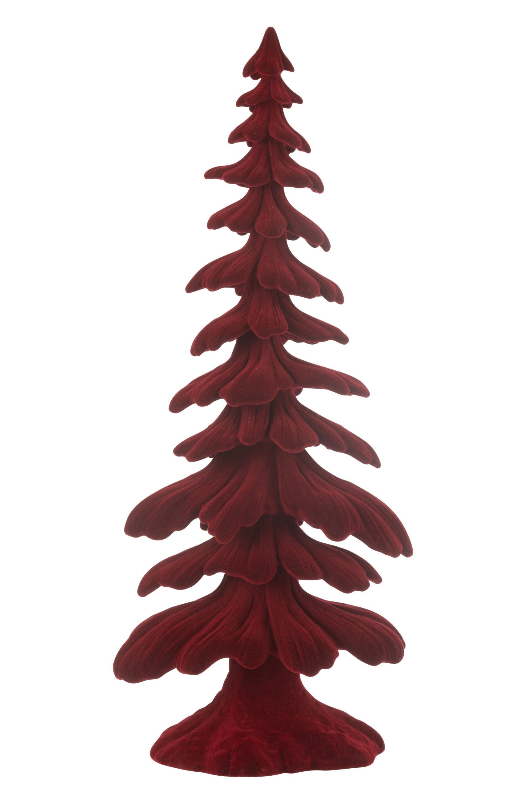 J-Line decoratie Denneboom - fluwee/polyresin - rood - large