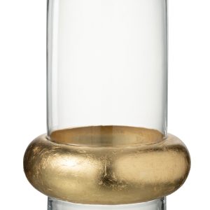 J-Line vaas Cylinder Ring Laag – glas – transparant – large – 35 cm ho