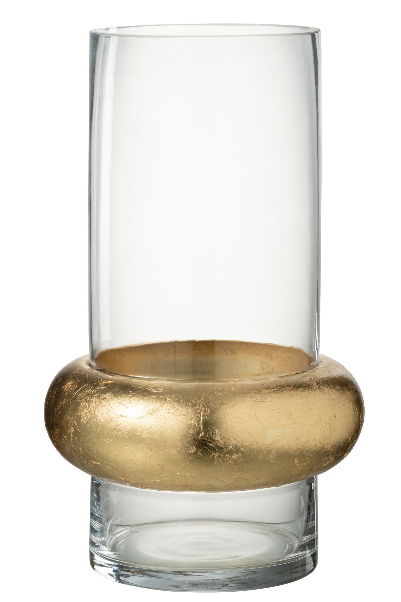 J-Line vaas Cylinder Ring Laag - glas - transparant - large - 35 cm ho