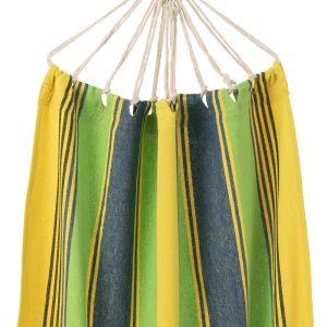 J-Line hangmat Strepen – katoen/polyester – groen/geel/blauw J-Line hangmat Strepen – katoen/polyester – groen/geel/blauw
