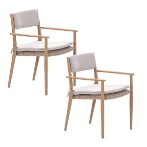 Garden Impressions tuinstoel Lily light teak look – 2 stuks