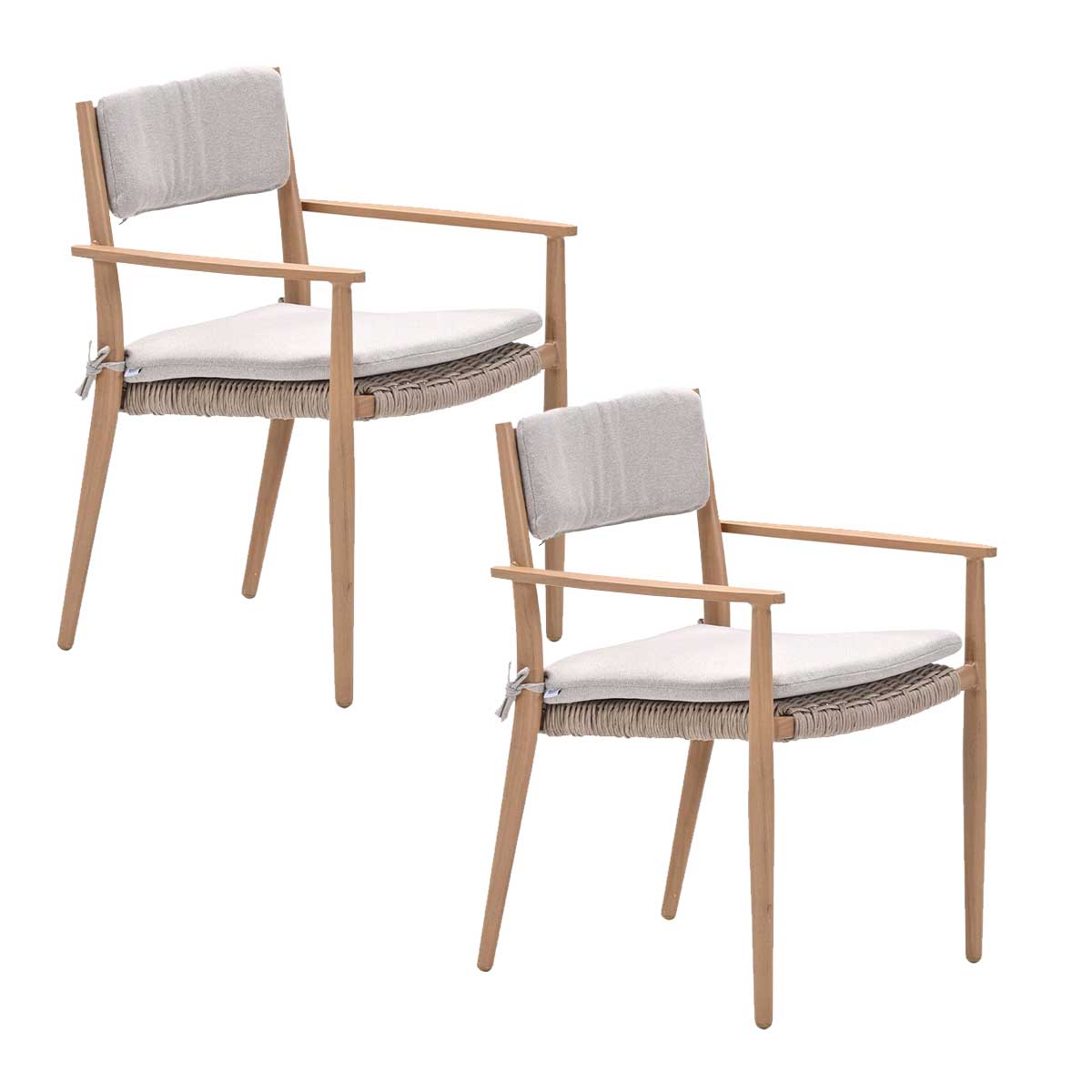 Garden Impressions tuinstoel Lily light teak look - 2 stuks