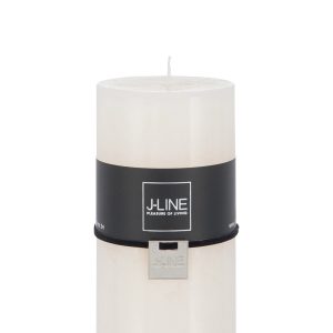J-Line cilinderkaars – vanille – wit – large – 52U – 6 stuks