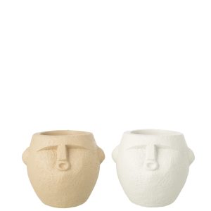 J-Line bloempot – polyresin – wit/beige – small – 2 stuks J-Line bloempot – polyresin – wit/beige – small – 2 stuks