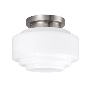 Highlight plafondlamp Deco – 1 lichts – 24 x 19.5 cm – mat chroom wit
