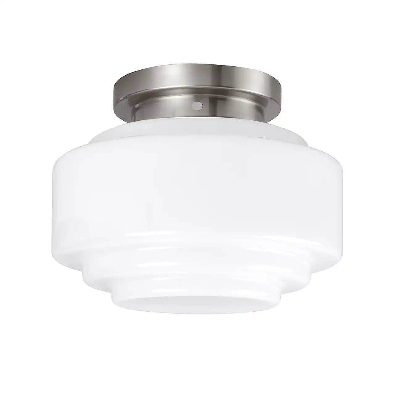 Highlight plafondlamp Deco - 1 lichts - 24 x 19.5 cm - mat chroom wit