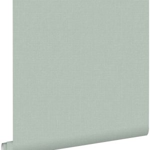 ESTAhome behang linnenstructuur celadon groen – 53 cm x 10.05 m – 1487
