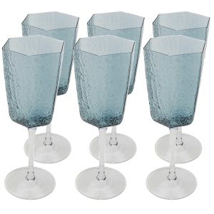 Kare Design Wijnglazen Rode Cascata blauw (6/Set)