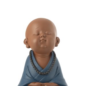 J-Line figuur Monnik Zen – polyresin – blauw – large