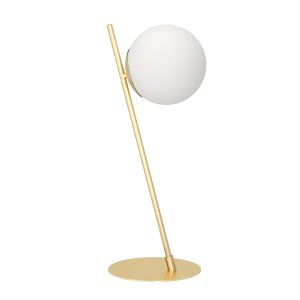 EGLO tafellamp Rondo 4 – e27 – 56,5 cm – goud/wit – glas/staal EGLO tafellamp Rondo 4 – e27 – 56,5 cm – goud/wit – glas/staal