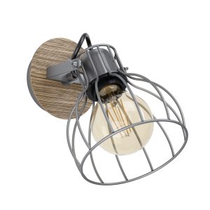 EGLO opbouwspot Sambatello – e27 – 1-lichts – bruin, zilver EGLO opbouwspot Sambatello – e27 – 1-lichts – bruin, zilver