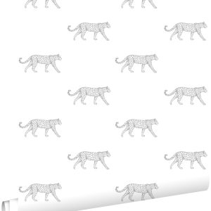 ESTAhome behang panters wit en lichtgrijs – 53 cm x 10.05 m – 139772 ESTAhome behang panters wit en lichtgrijs – 53 cm x 10.05 m – 139772