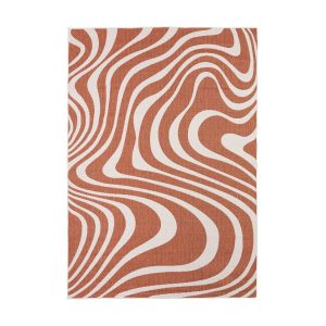 Interieur05 Buitenkleed Swirl Rechthoek – Roest – Dubbelzijdig – 200 x