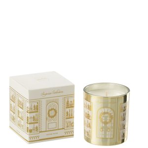 J-Line geurkaars Surprise Window – wit/goud