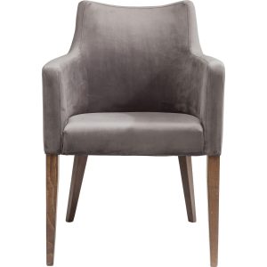 Kare Design Stoel met armleuningen Mode fluweel grijs